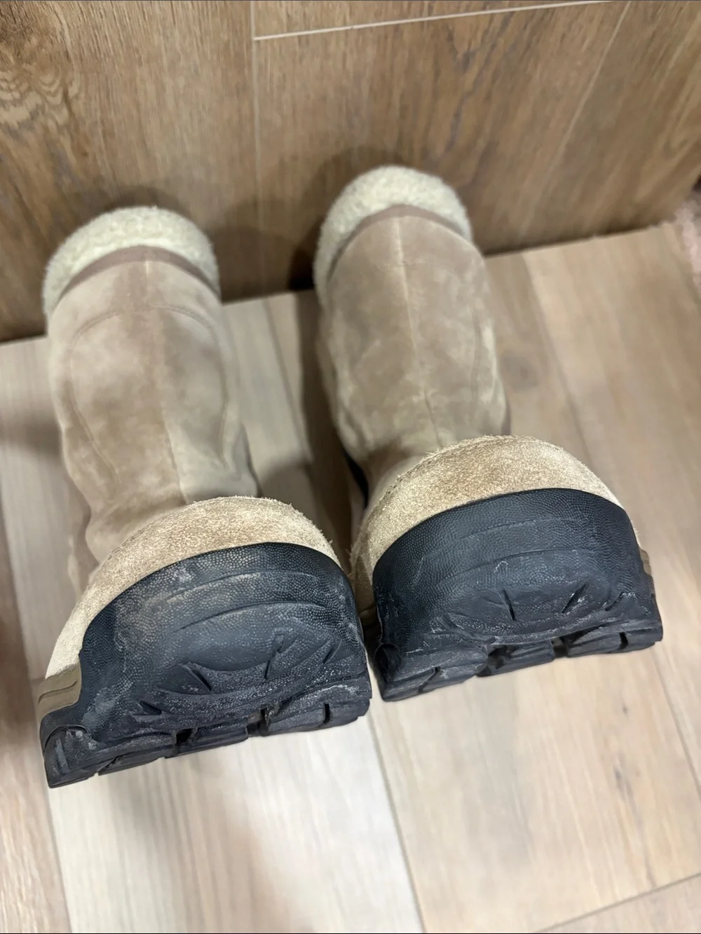 Sorel Water Fall NL 1964 250 Taupe Suede Shearling Boots Thinsulate Ultra 7.5